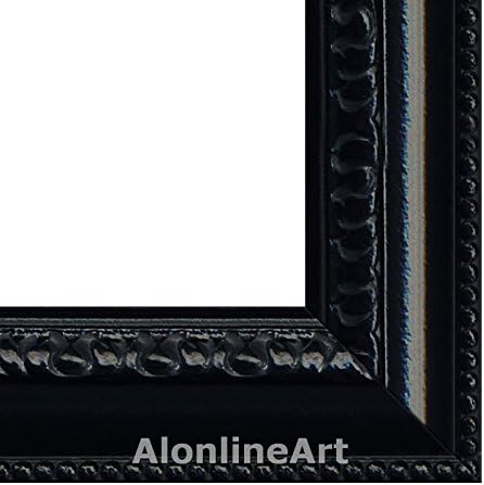 Alonline Art - Vintage Old Old Vintage V3 מאת מפת העולם | תמונה ממוסגרת שחורה מודפסת על בד כותנה, מחוברת